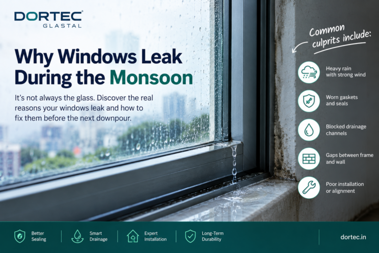 Aluminium window leaking during monsoon rain due to drainage and sealing issues
